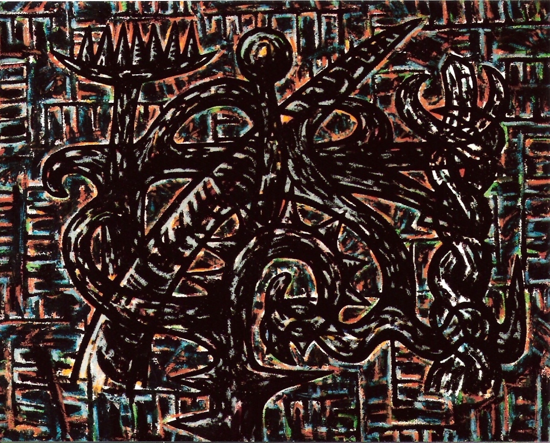 YJM-TW-楊仁明-從黑水長出來的新植物-進形式五-1993-油彩-40F