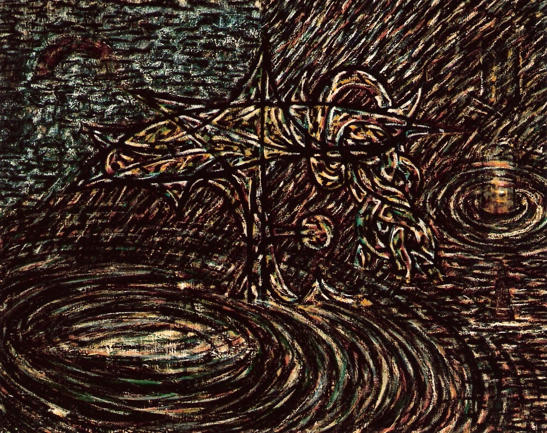 YJM-TW-楊仁明-黑水長出來的新植物-異質樹-1992-油彩-97x72.5cm