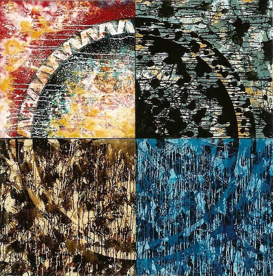 YJM-TW-楊仁明-大光環-狩獵中的光環-1996-炭精筆．油彩-160x160cm