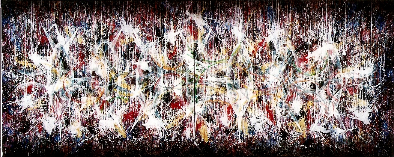YJM-TW-楊仁明-推敲的聯結-2002-壓克力．油彩-454x182cm