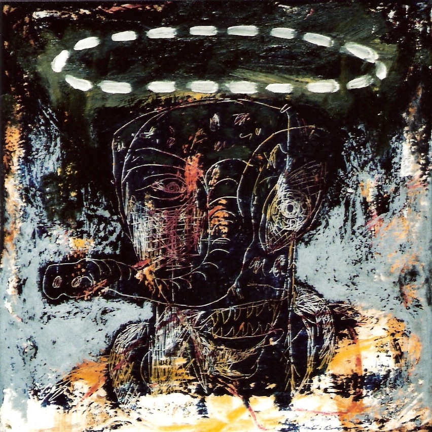 YJM-TW-楊仁明-有光環的頭像（四）1997-油彩-35x35cm