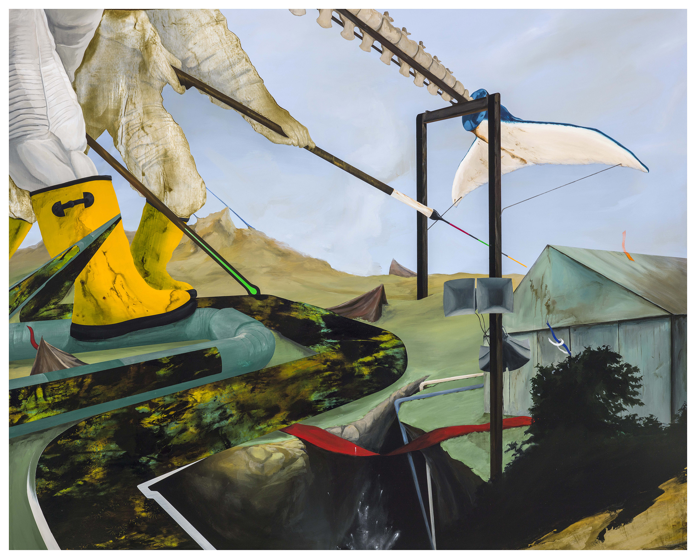 23.周代焌_寂靜之外015－忽悠地射向我心_2014_壓克力、畫布_130×162cm