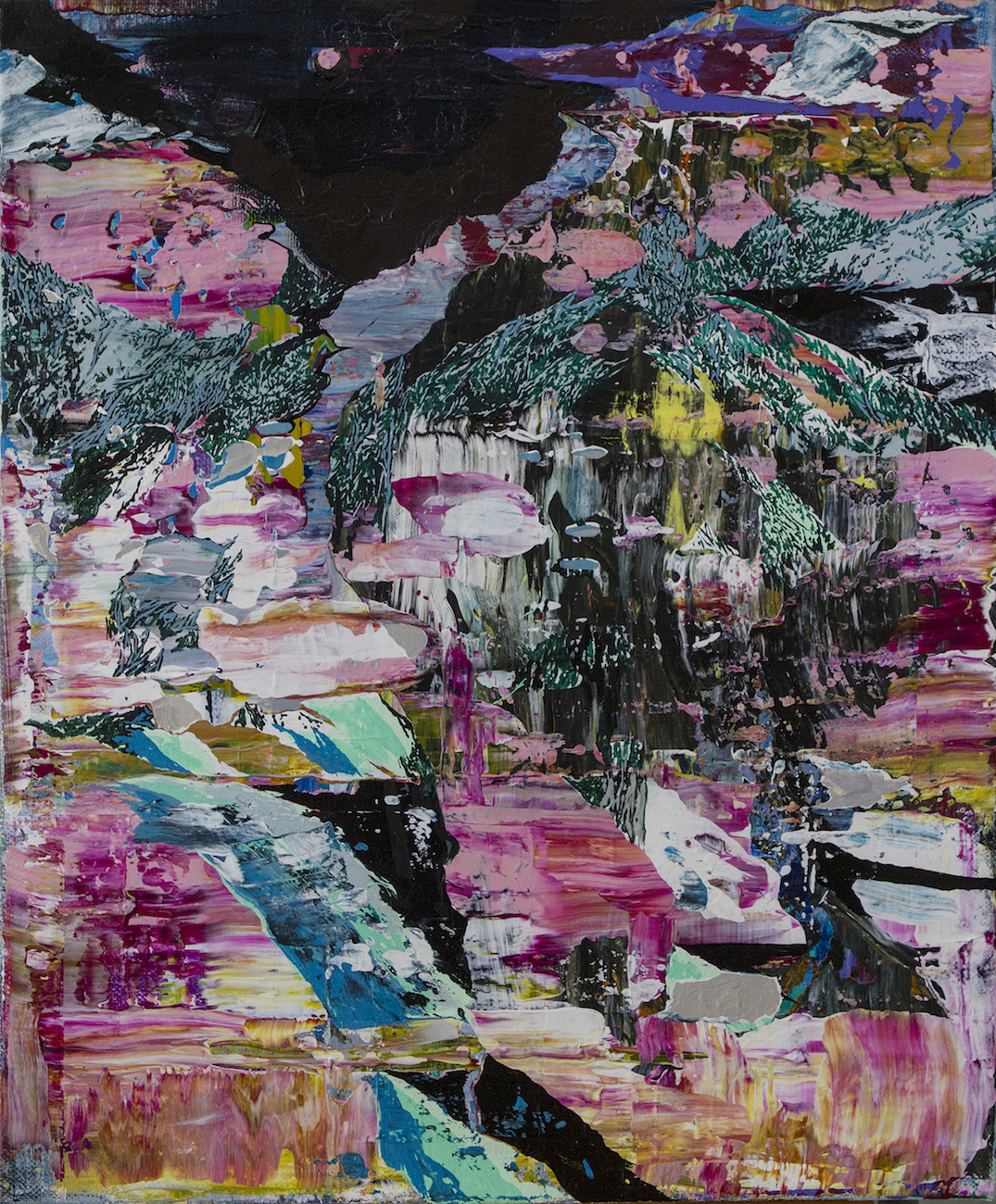 HMC-47山脈片刻002Mountain-moment002-紅粉山河_謝牧岐2014_60.5x50.0cm-_壓克力顏料.畫布