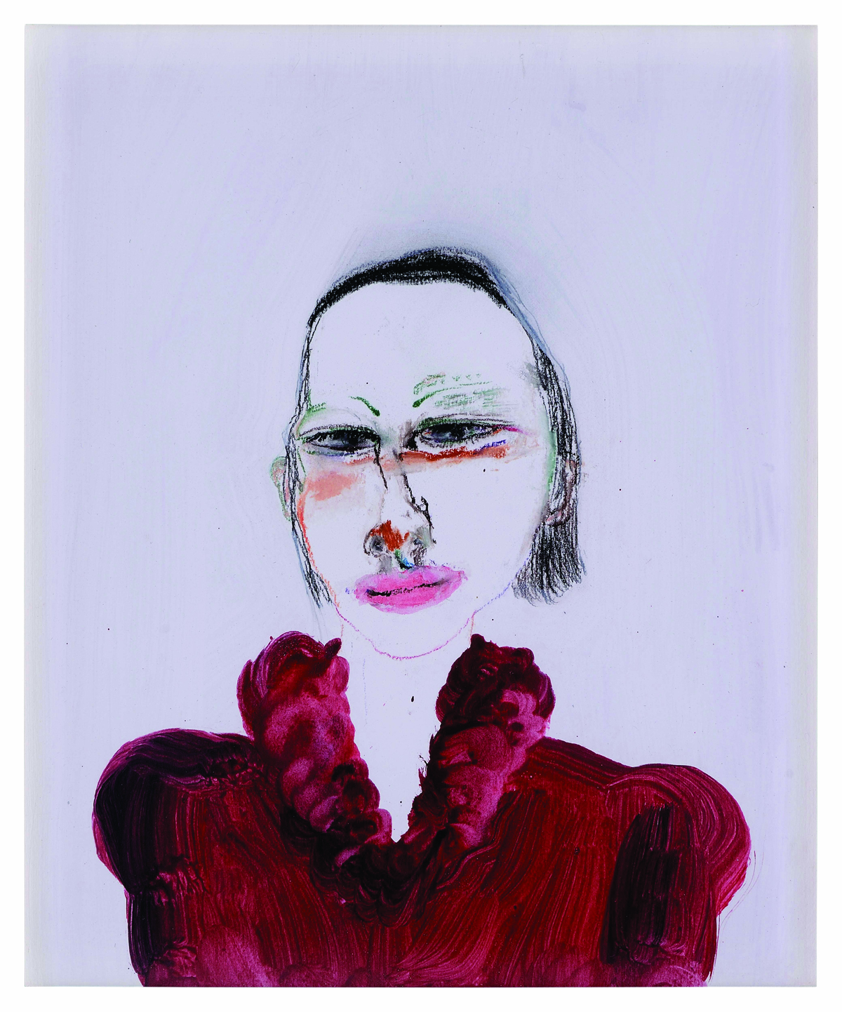 17-紅色肖像4-粉彩壓克力紙本44x48cm2011