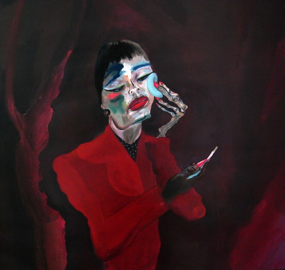 22-防風林no.2-粉彩壓克力紙本68.7x71.5cm-2013.