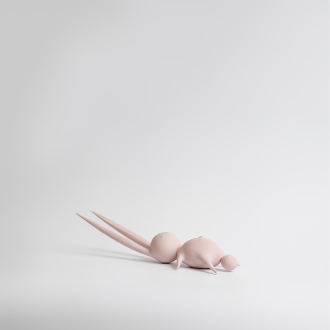 56_躺著的兔子（紅）-2_50x17.5x10cm_ceramics_2017