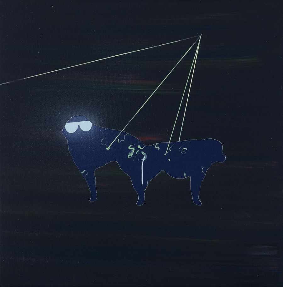 范揚宗-FAN-Yang-Tsung_小夜店茲茲狗_30x30-cm_壓克力、畫布Acrylic-on-Canvas_2012