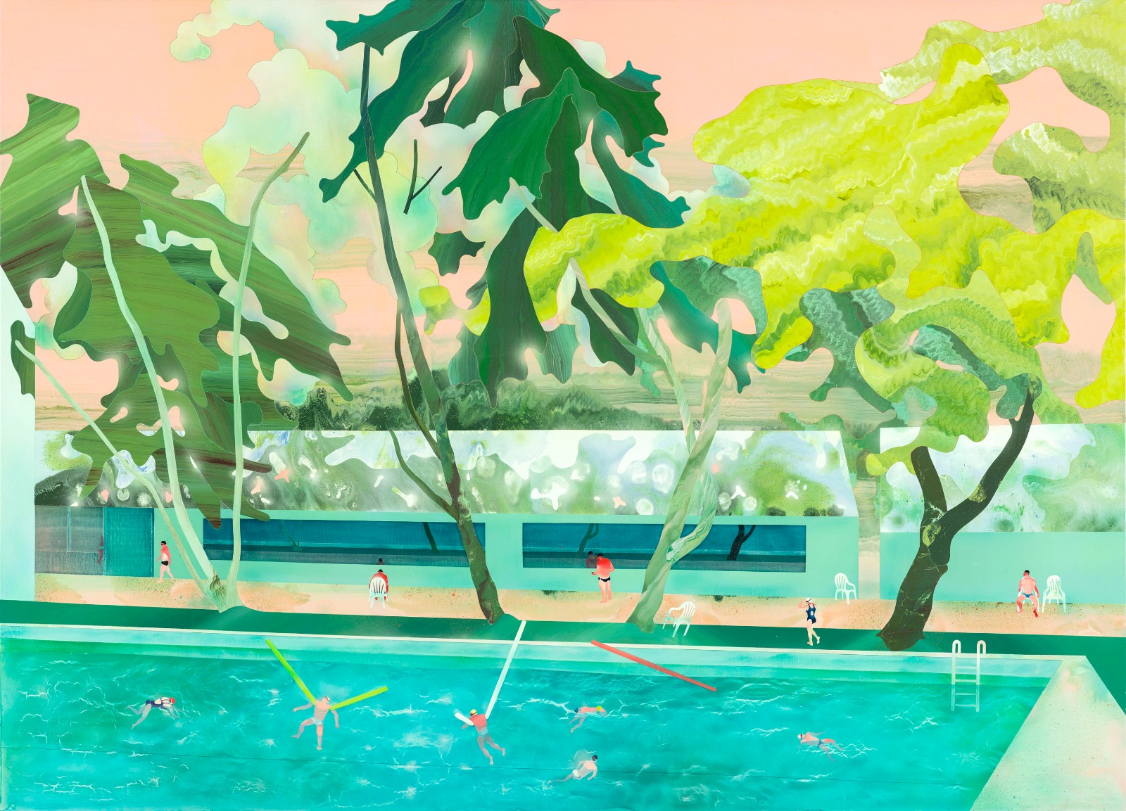 范揚宗-FAN-Yang-Tsung_泳池系列-反射泳池-Swimming-pool-seires-Refection_130x180cm_壓克力、畫布Acrylic-on-Canvas_2015_resized