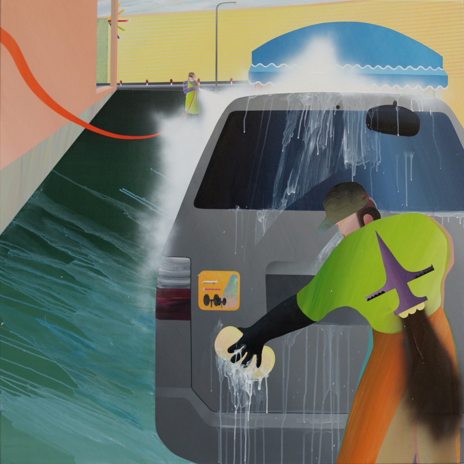 范揚宗Yang-Tsung-FAN_洗車系列1-2_160x160cm_壓克力、畫布Acrylic-on-Canvas_2007_resized
