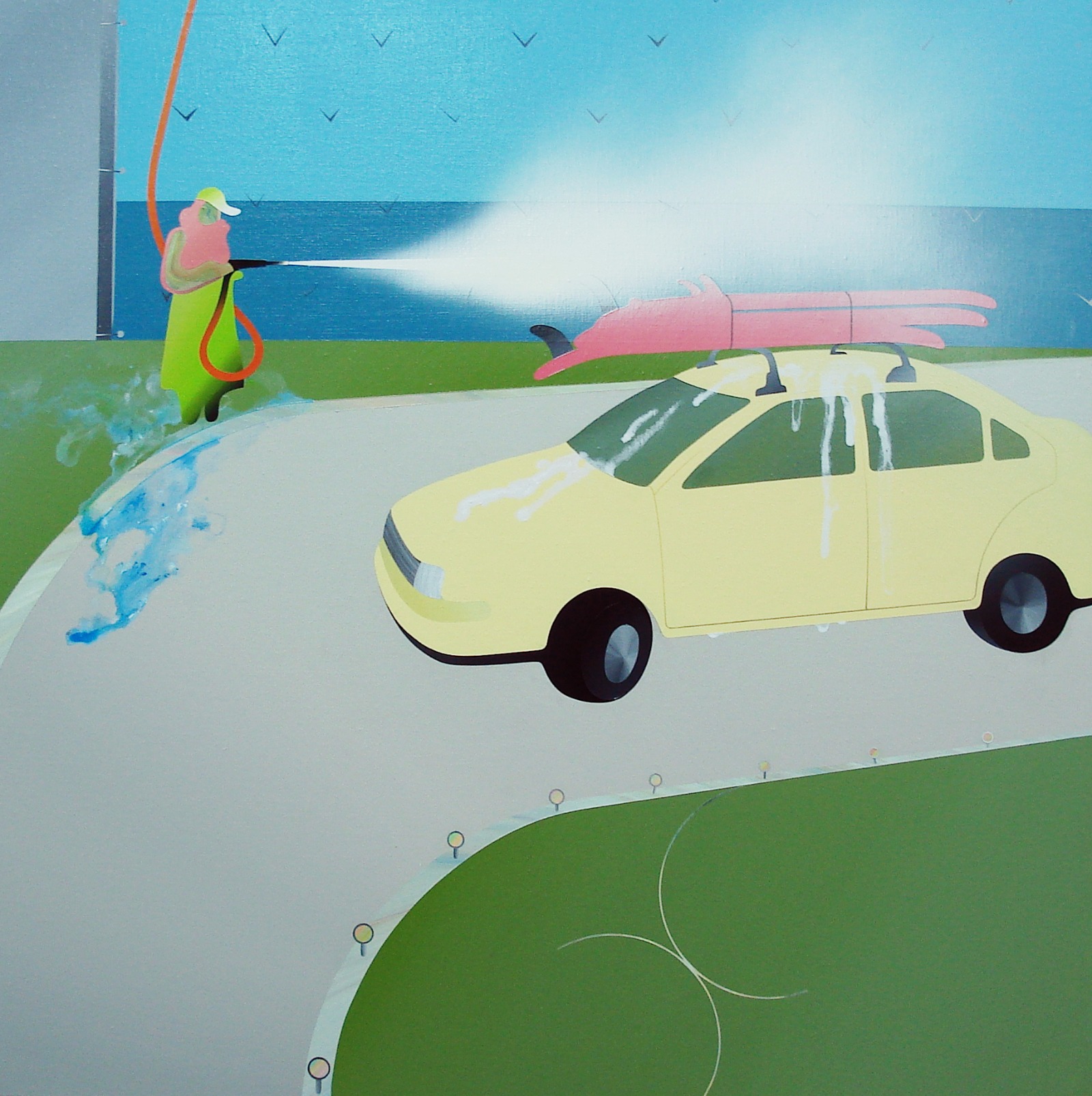 范揚宗Yang-Tsung-FAN_洗車系列2-2_100x100cm_壓克力、畫布Acrylic-on-Canvas_2009_resized