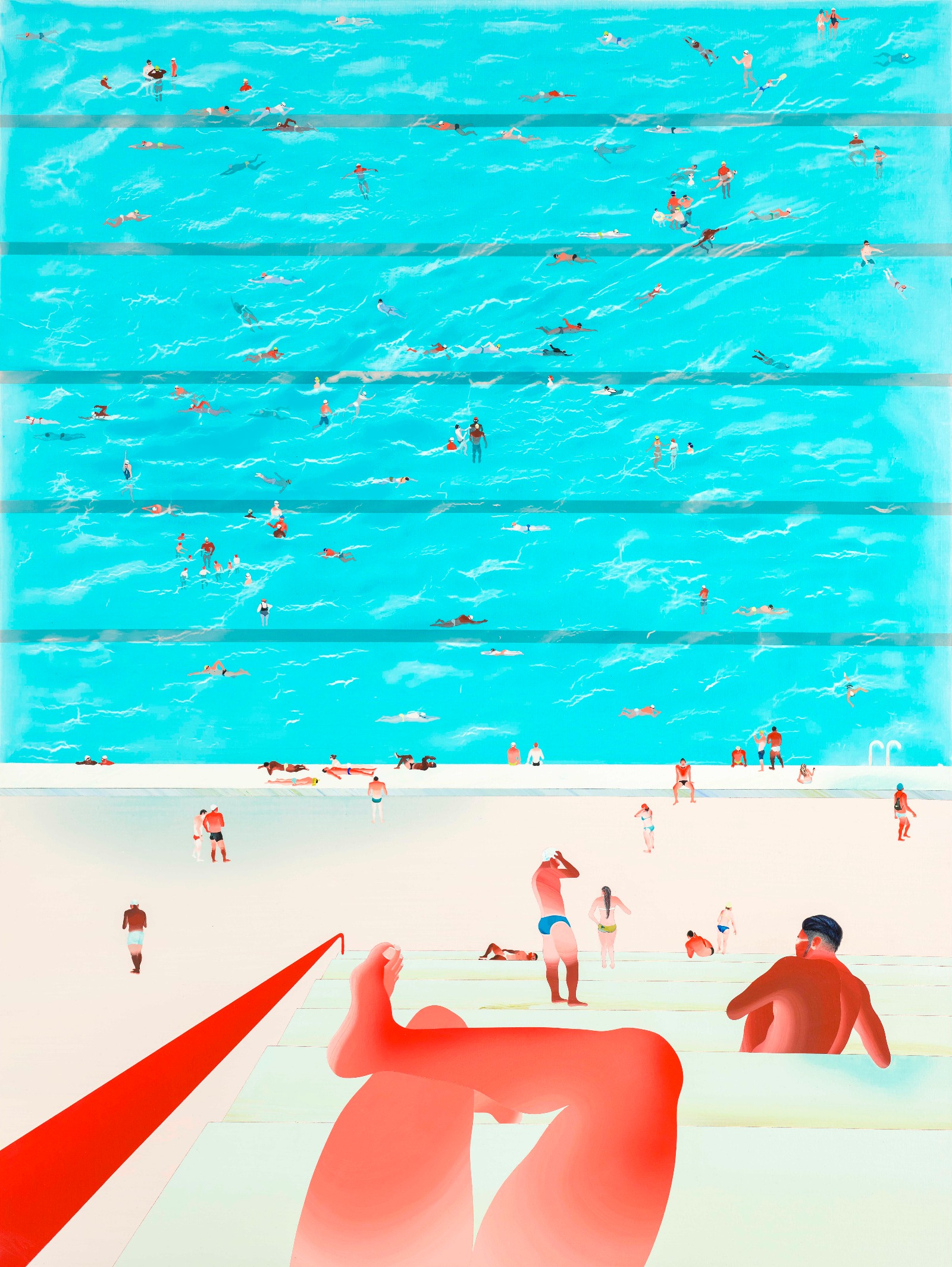 范揚宗Yang-Tsung-FAN_泳池系列-公共泳池2-Swimming-pool-series-Public-swimming-pool2_壓克力、畫布Acrylic-on-Canvas_160-x-120-cm_2014_resized-1