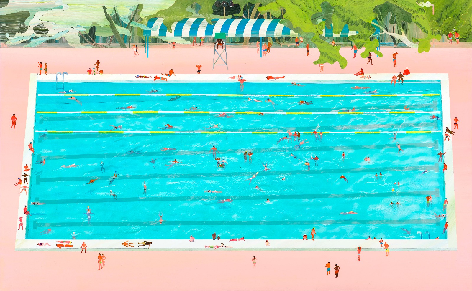 范揚宗Yang-Tsung-FAN_泳池系列-公共泳池Swimming-pool-series-Public-swimming-pool_115x185cm_壓克力、畫布Acrylic-on-canvas_2014_resized