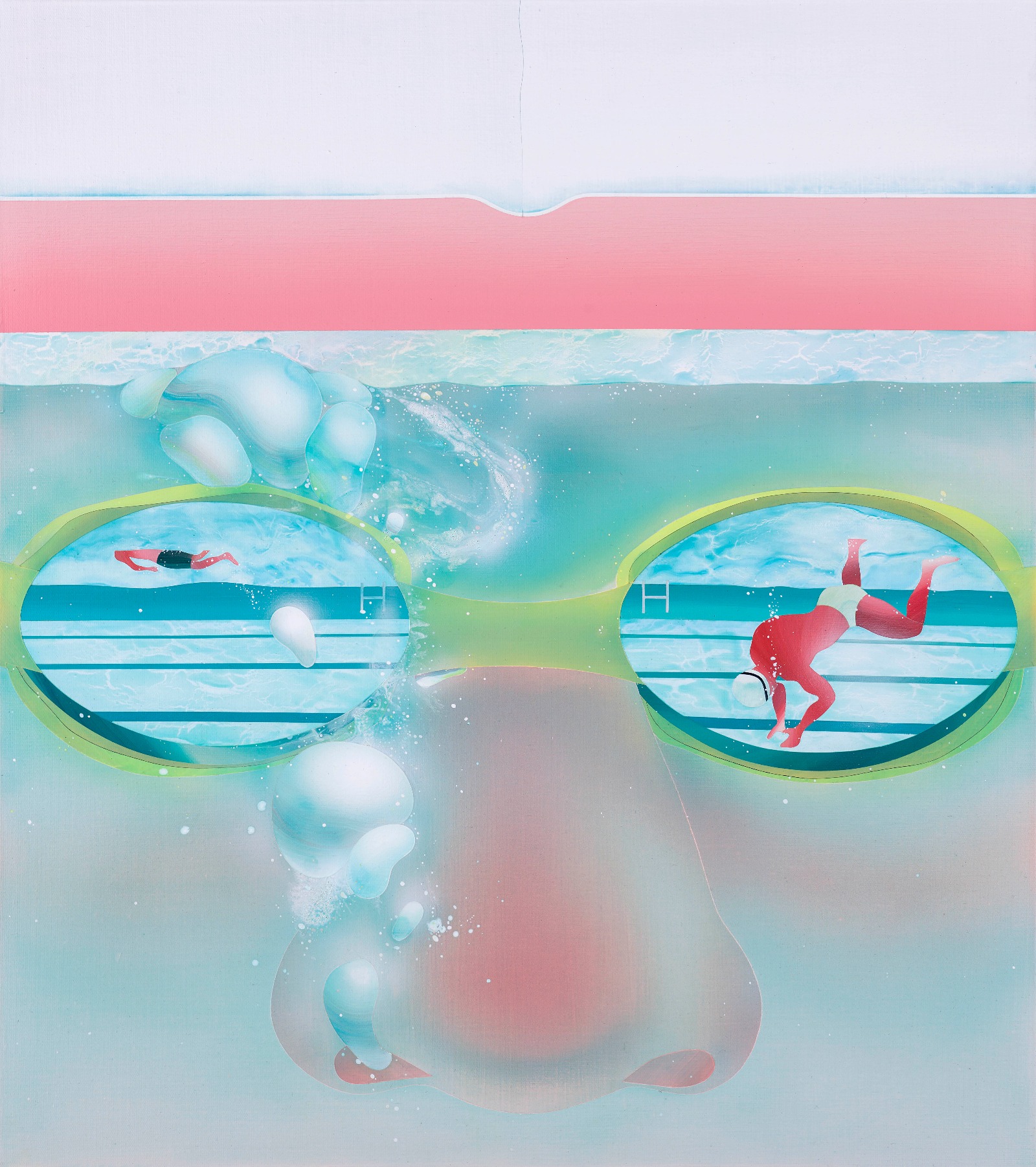 范揚宗Yang-Tsung-FAN_泳池系列-水面下Swimming-pool-series-Under-the-water_92.5x82.5x6.5-frame90x80cmimage_壓克力、畫布Acrylic-on-Canvas_2013_resized