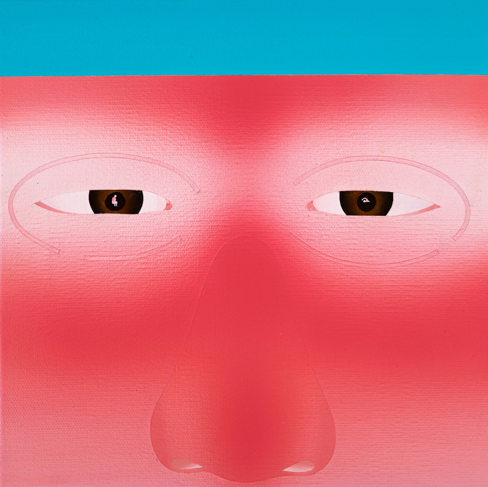 范揚宗Yang-Tsung-FAN_泳池系列-眼鏡痕Lines-Left-by-swim-Goggles_32x32x4.5frame_30x30cmimage_壓克力、畫布Acrylic-on-Canvas_2013_resized