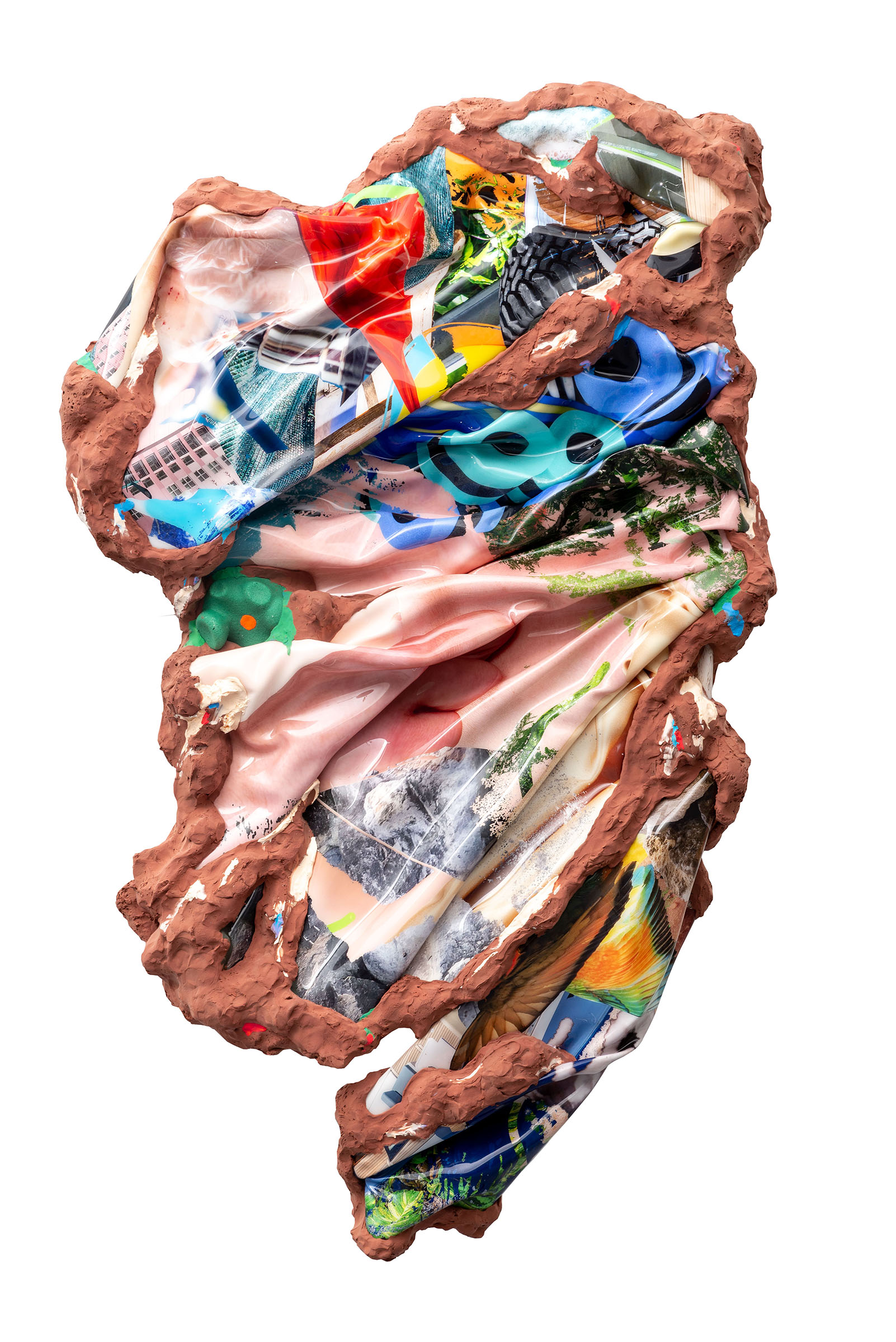 ⽪膚、翅膀與抹去｜130×84×20-cm｜2019｜壓克力、數位直噴、輕質土、泡綿.png拷貝