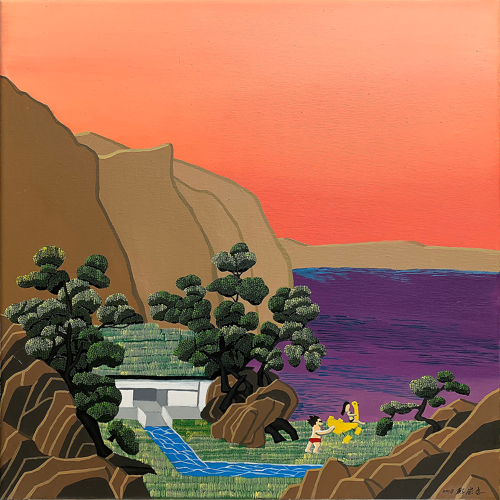 夕陽遊鴨