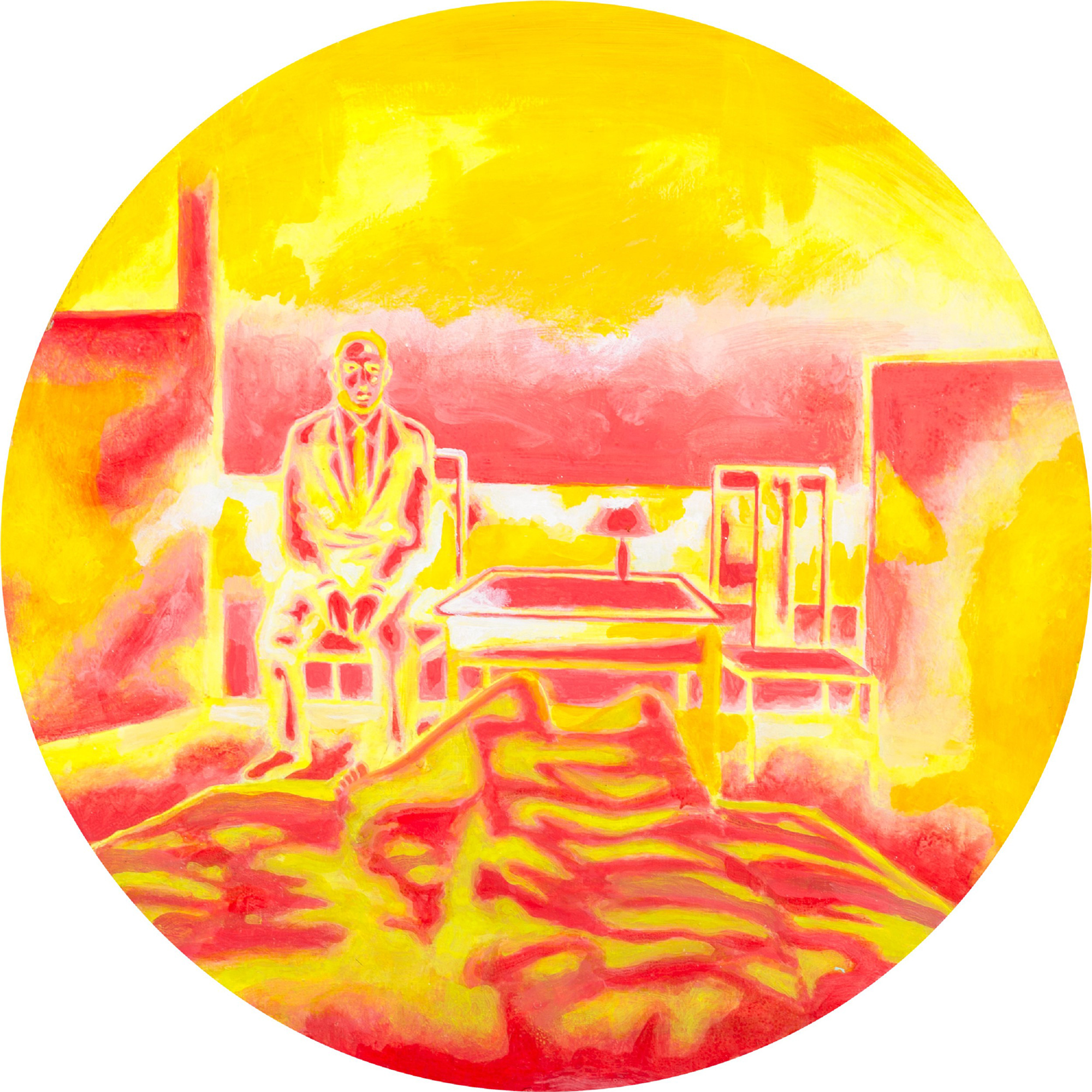 有著黃色人的室內