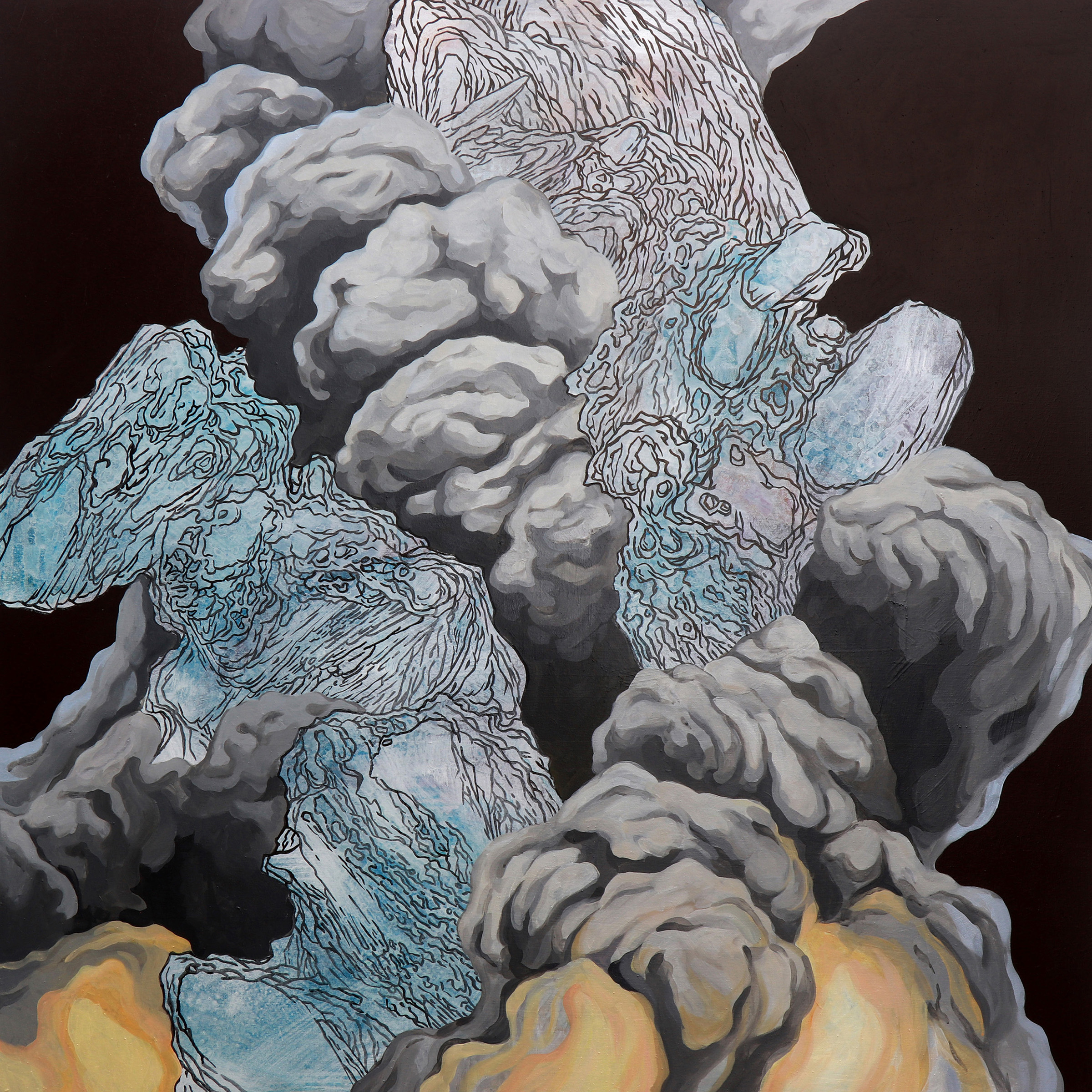 爆-22019壓克力顏料、墨120×120cm