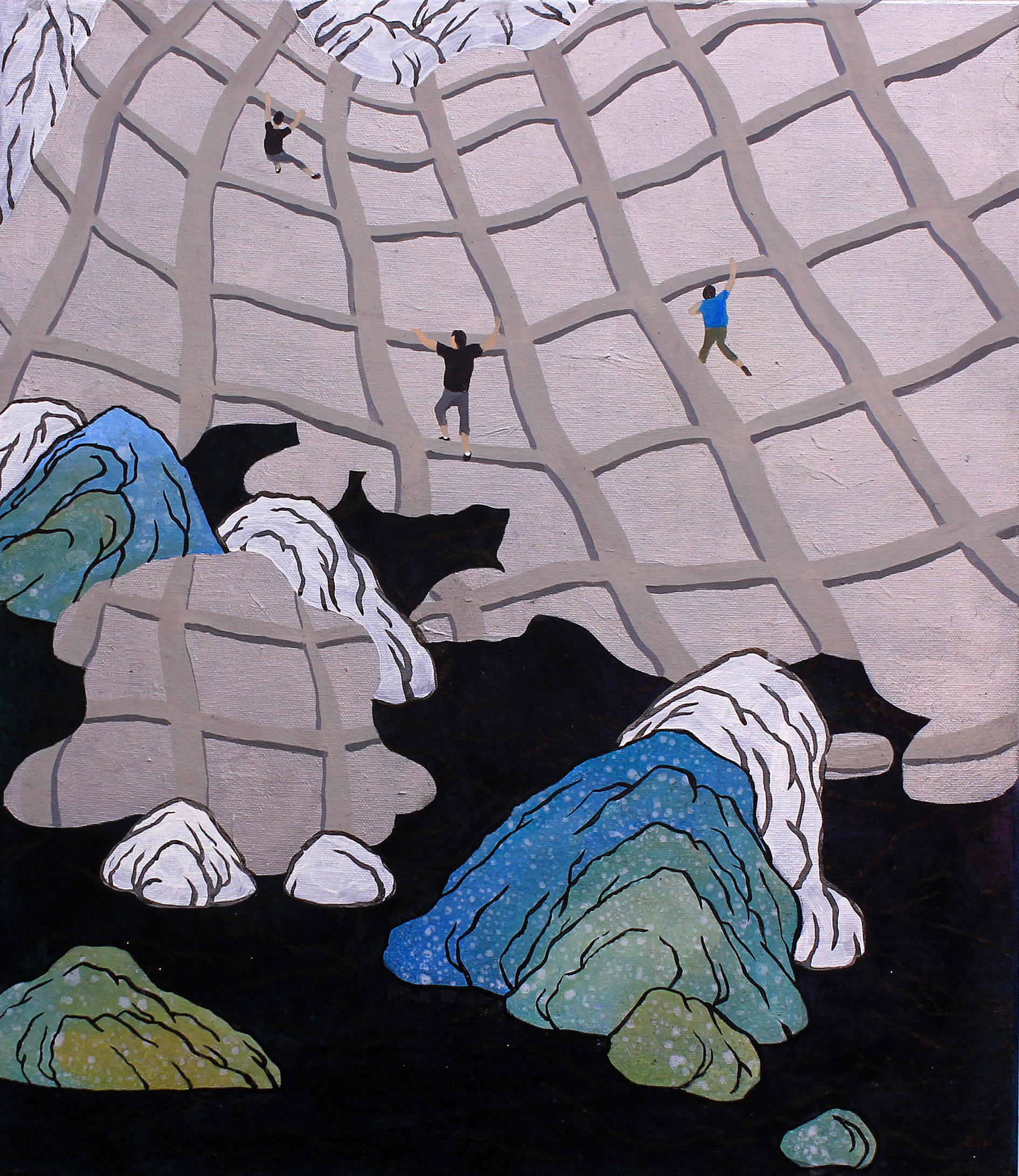 登山-32017墨壓克力顏料水泥漆53-X-45.5cm