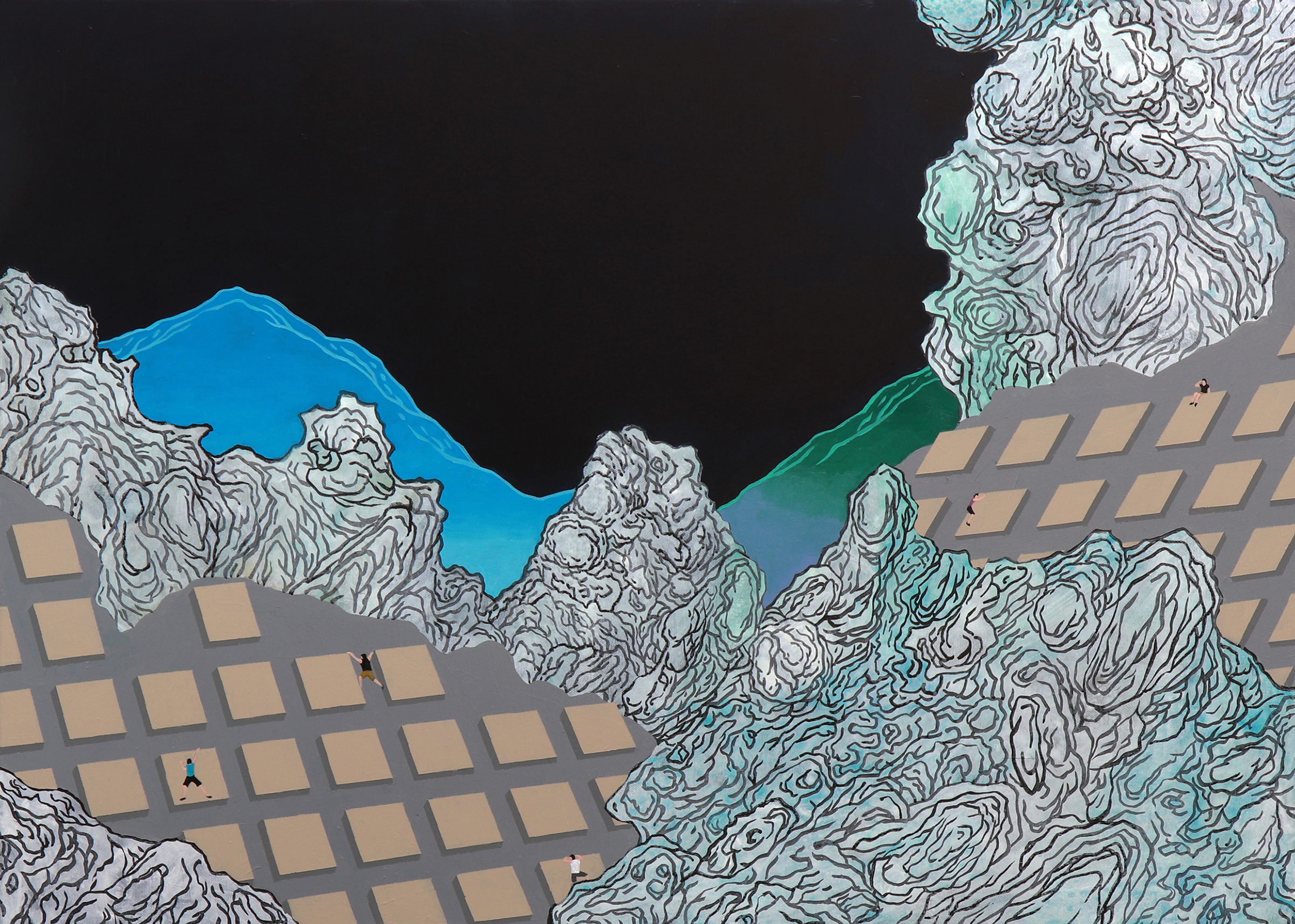 看不見星空2018壓克力顏料、墨91×65cm