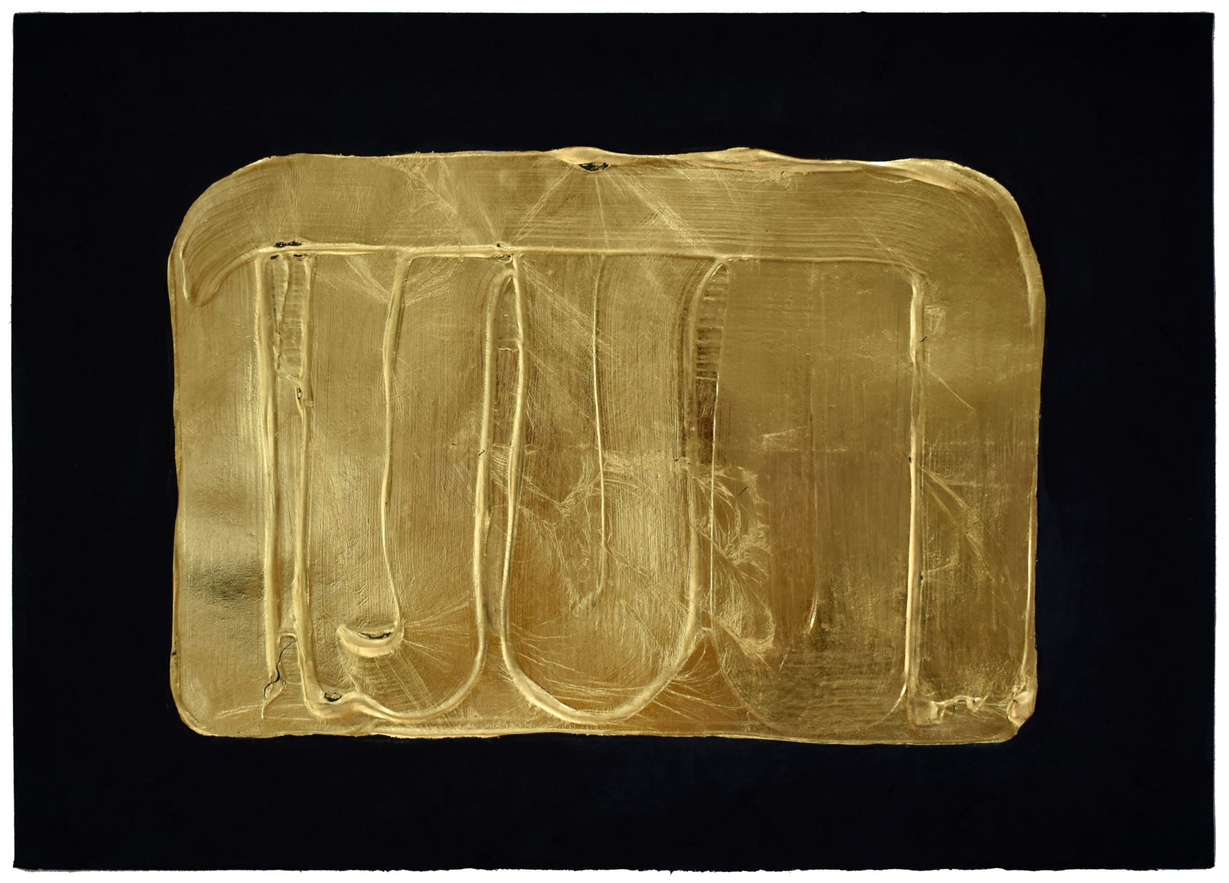 容器2-Vessel2-42X30cm-紙本、墨水、壓克力、金箔-2017