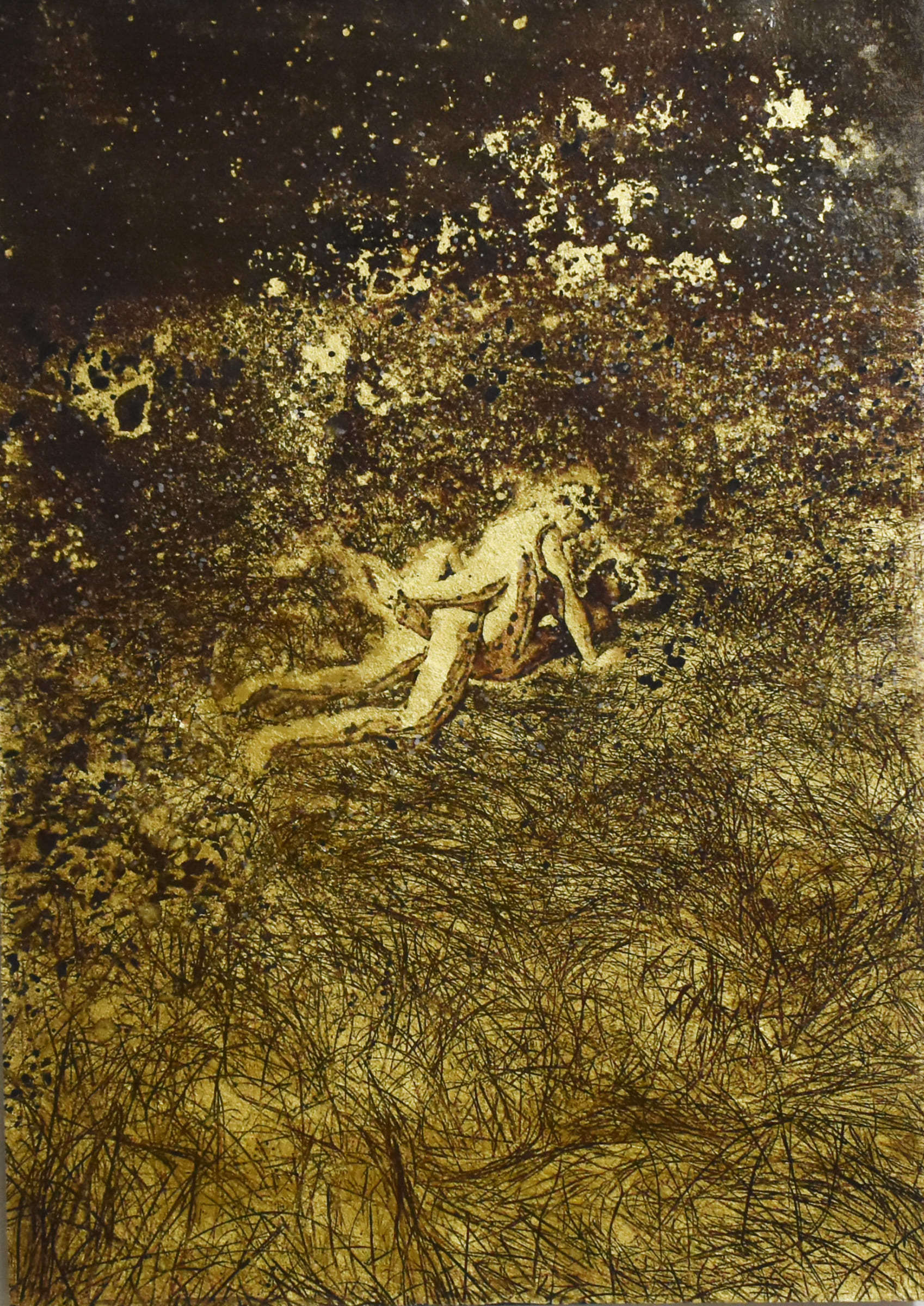 暗湧22-Undertow22-29.7X42cm-紙本、墨水、金箔-paper、ink、gold-foil-2018