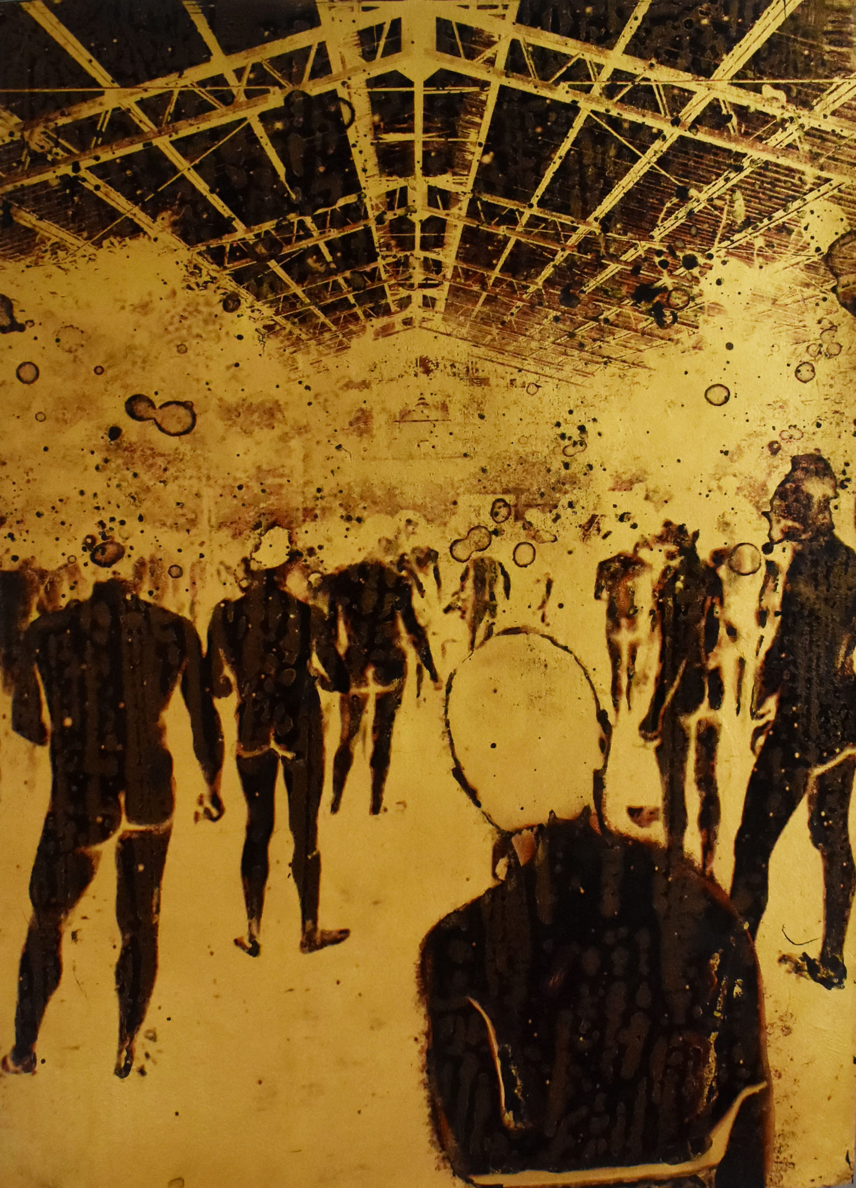 暗湧24-Undertow24-29.7X42cm-紙本、墨水、金箔-paper、ink、gold-foil-2019