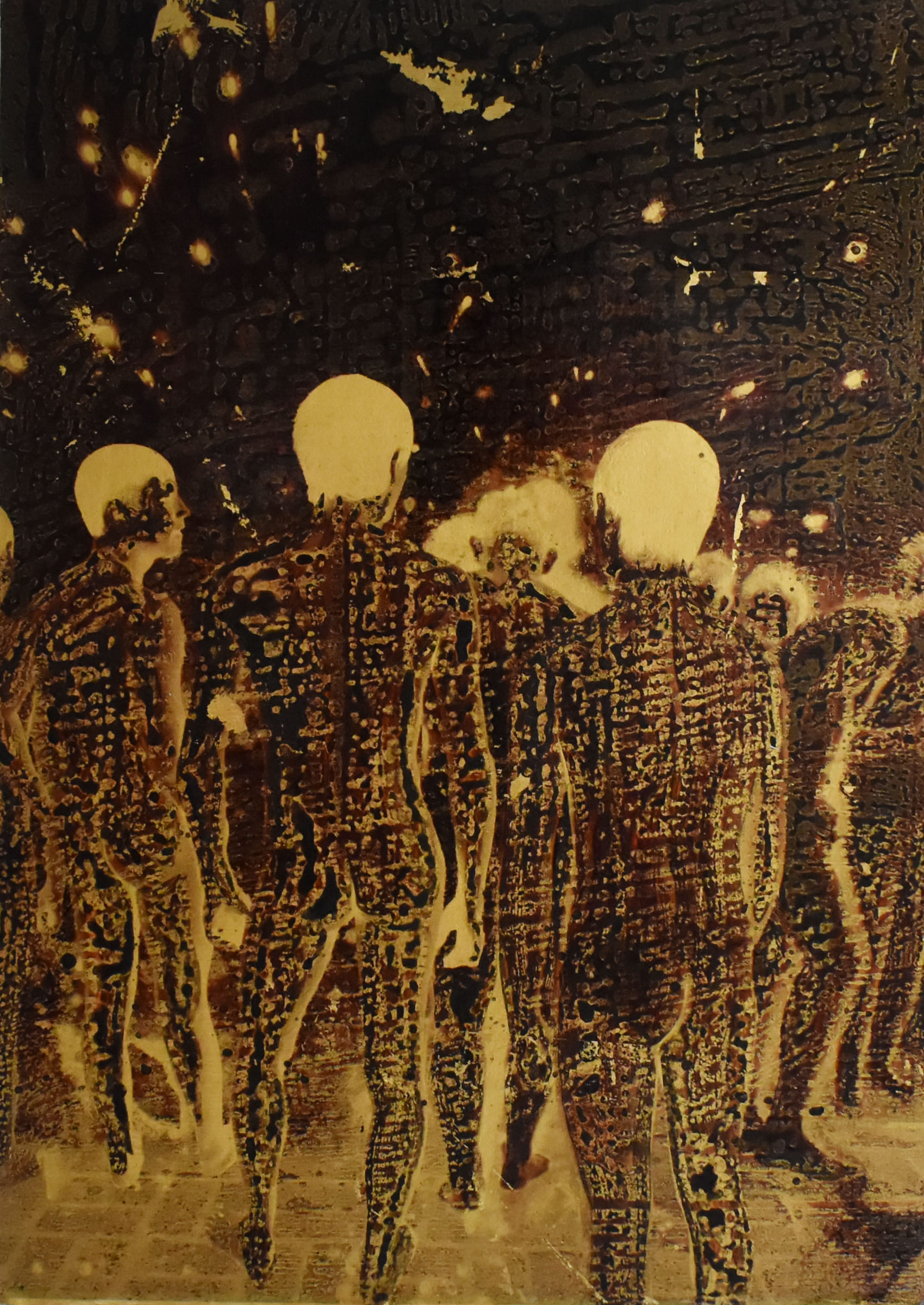 暗湧29-Undertow29-29.7X42cm-紙本、墨水、金箔-paper、ink、gold-foil-2019
