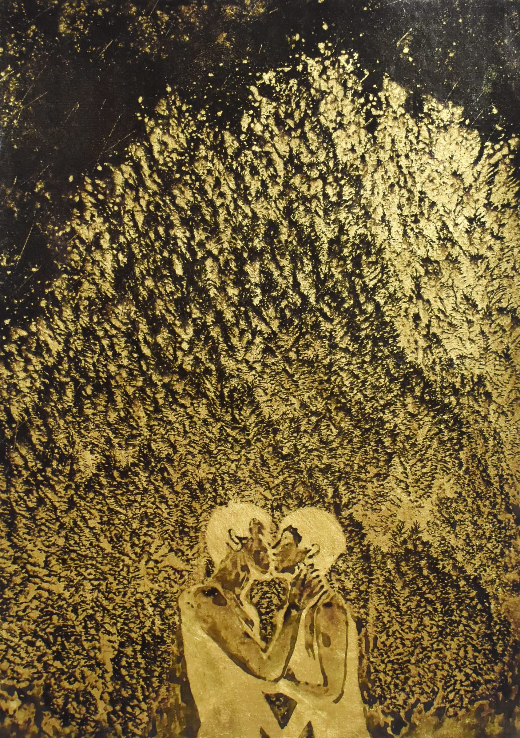 暗湧6-Undertow6-29.7X42cm-紙本、墨水、金箔-paper、ink、gold-foil-2018