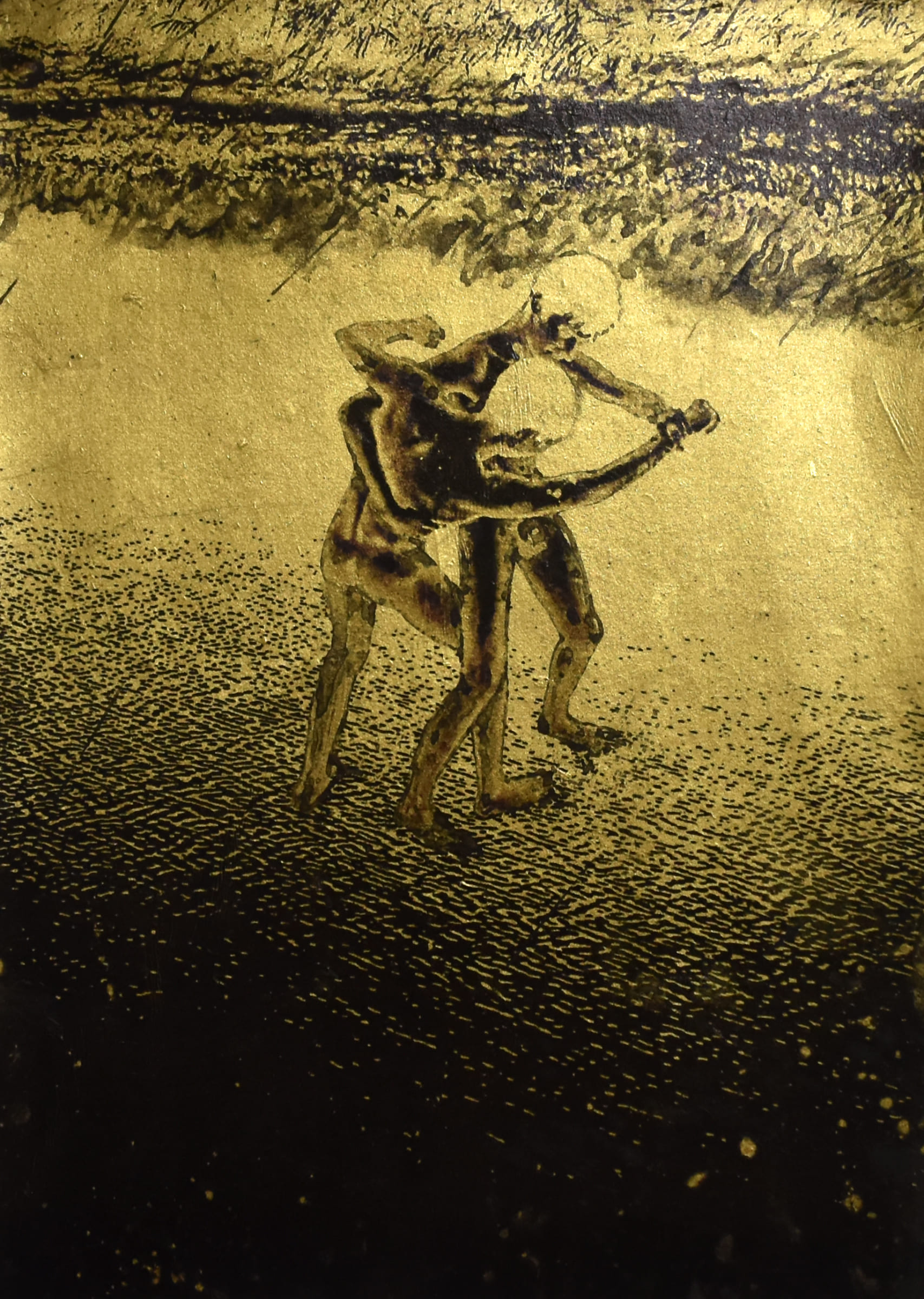 暗湧7-Undertow7-29.7X42cm-紙本、墨水、金箔-paper、ink、gold-foil-2018